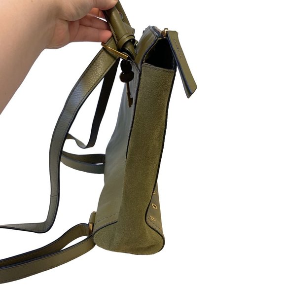 * Fossil Green Leather Purse Backpack - Picture 3 of 6